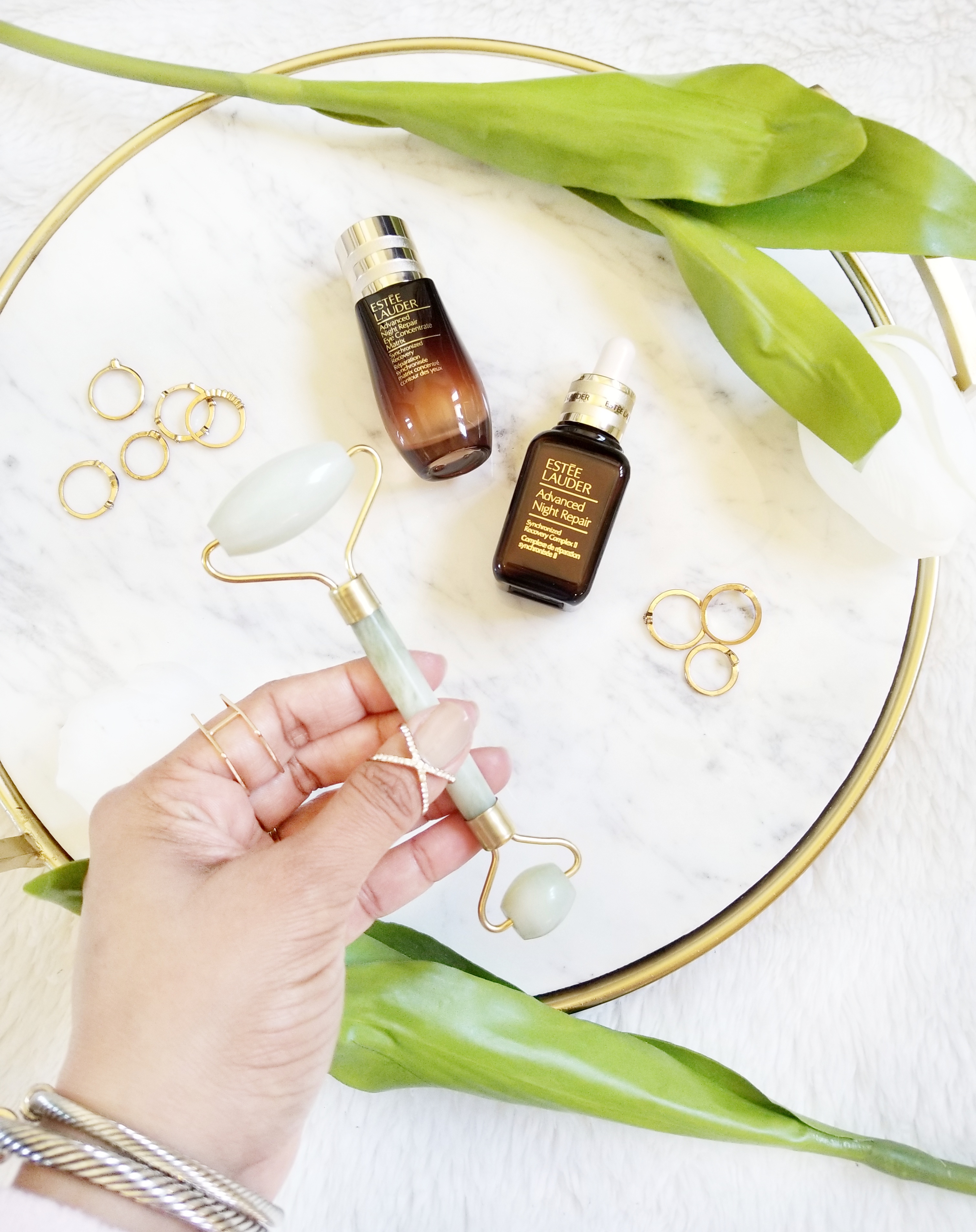 Jade roller facial oil skincare products