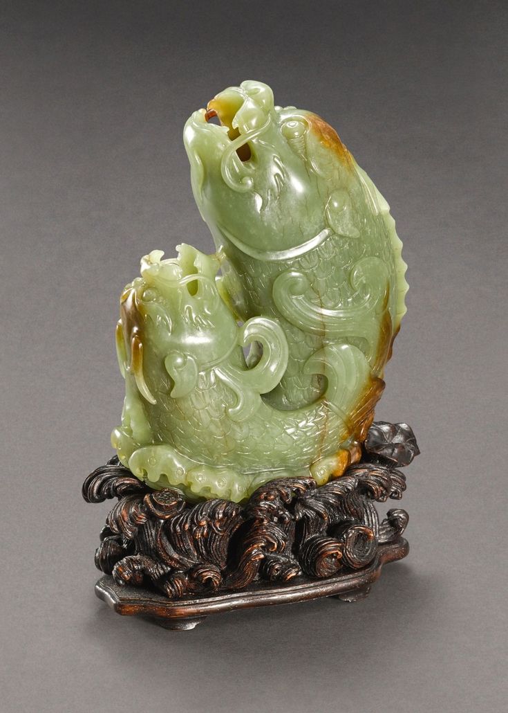 Ancient Chinese jade carved beauty tools on silk