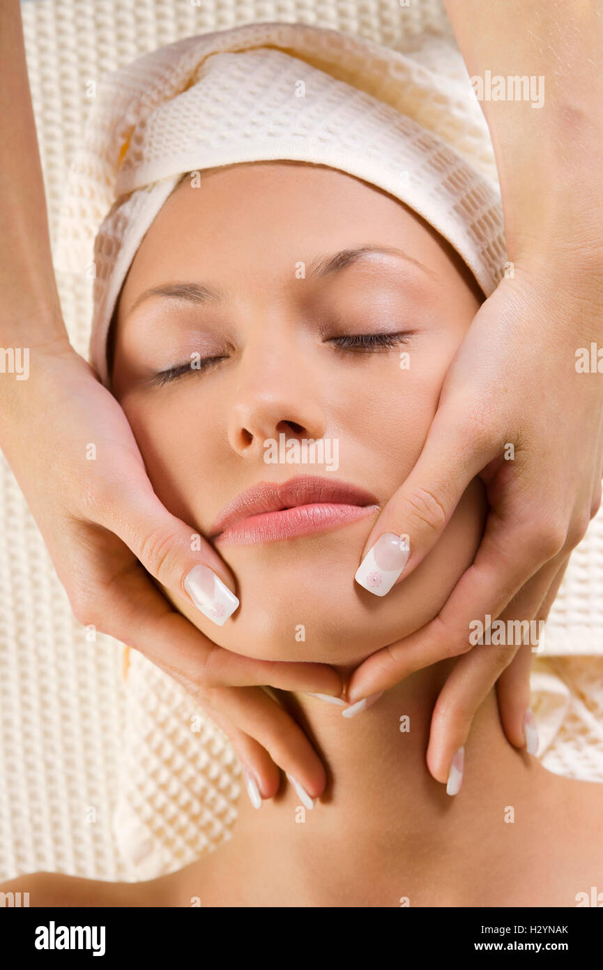 Side-by-side of hand massage and jade roller techniques