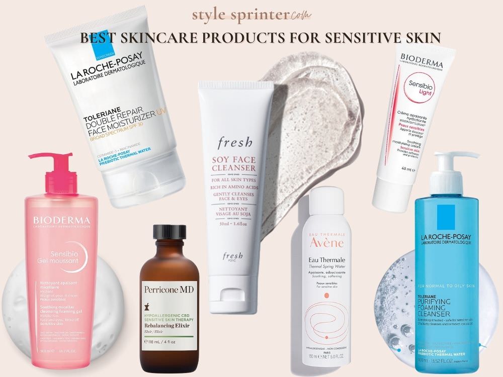Sensitive skin moisturizer and calming serum arrangement