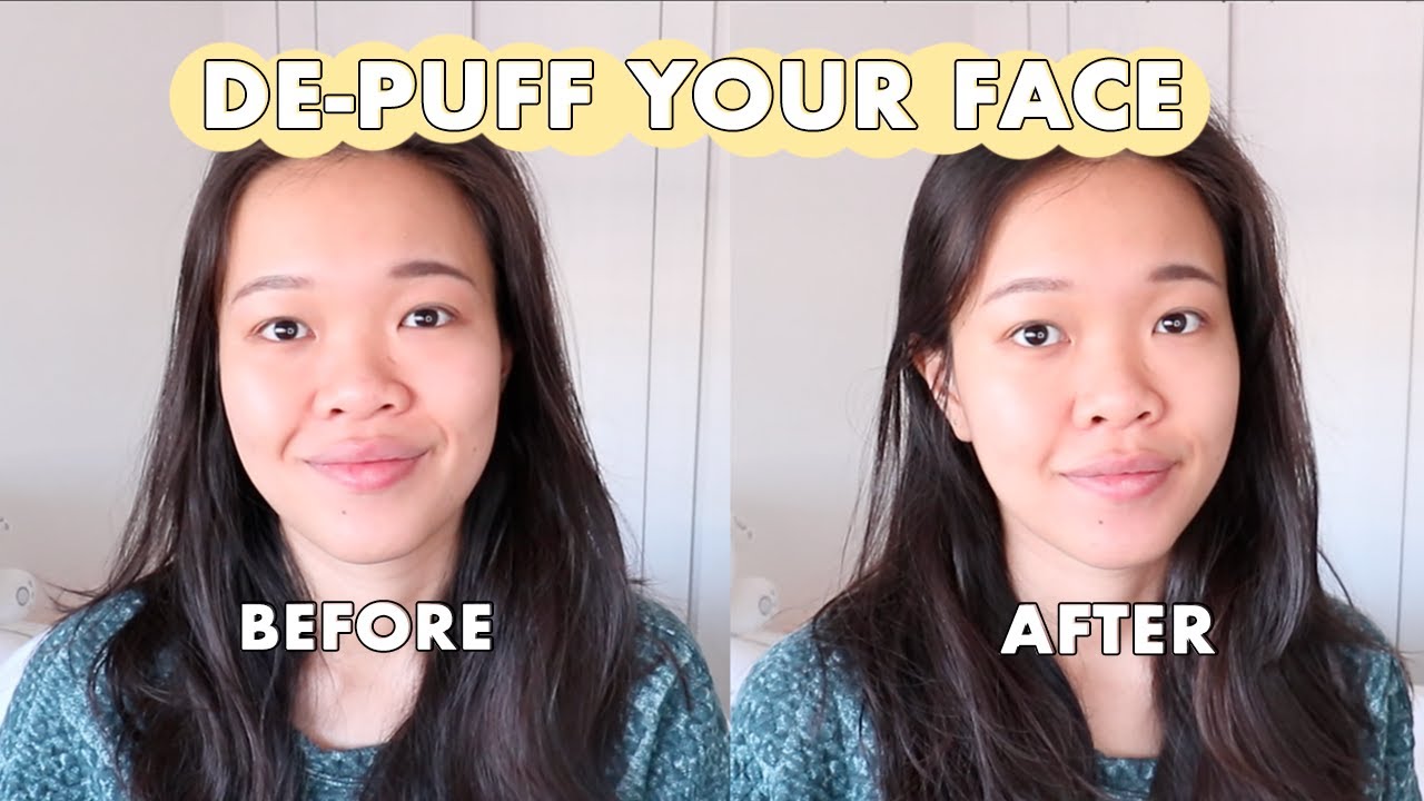 Jade roller applied to cheek with mild morning puffiness
