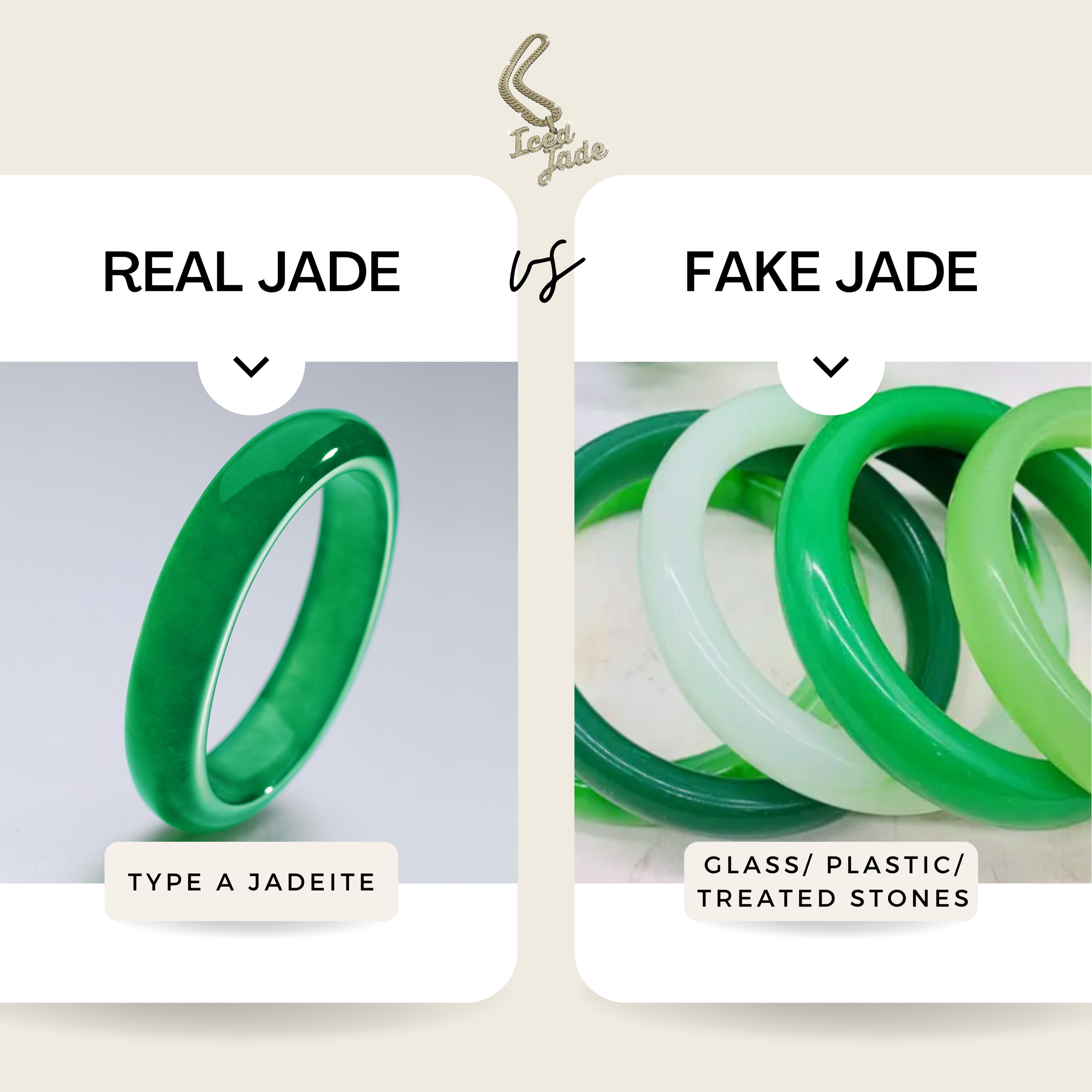 Two jade rollers on a white background, one for comparison