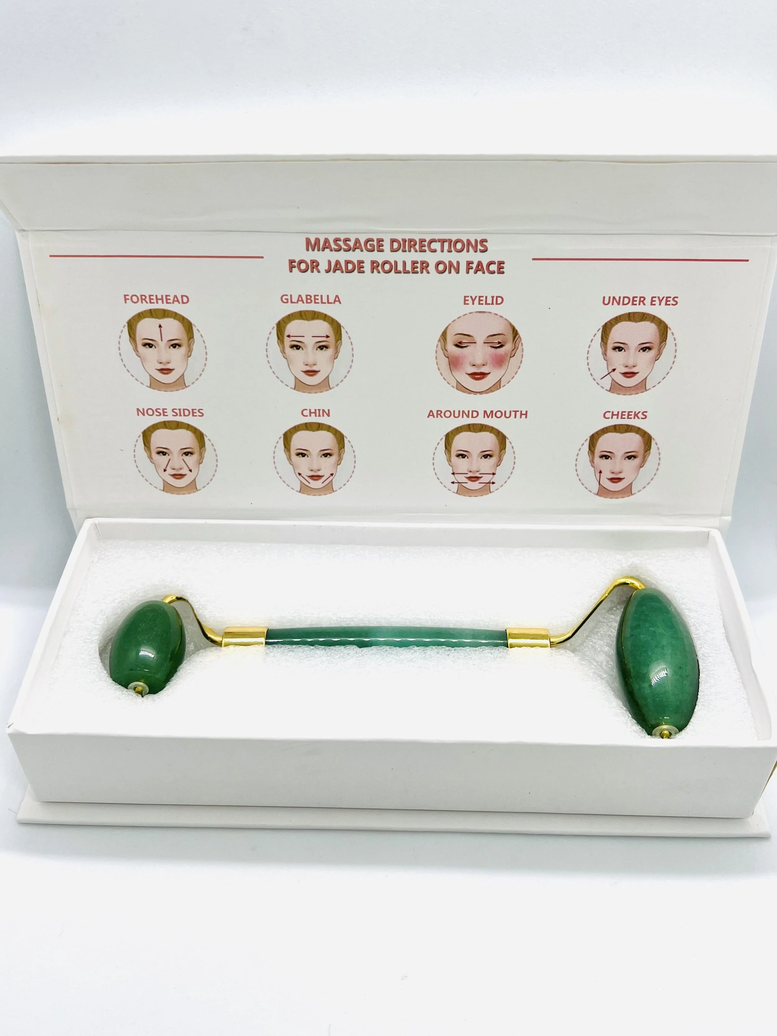 light pressure jade roller on the face