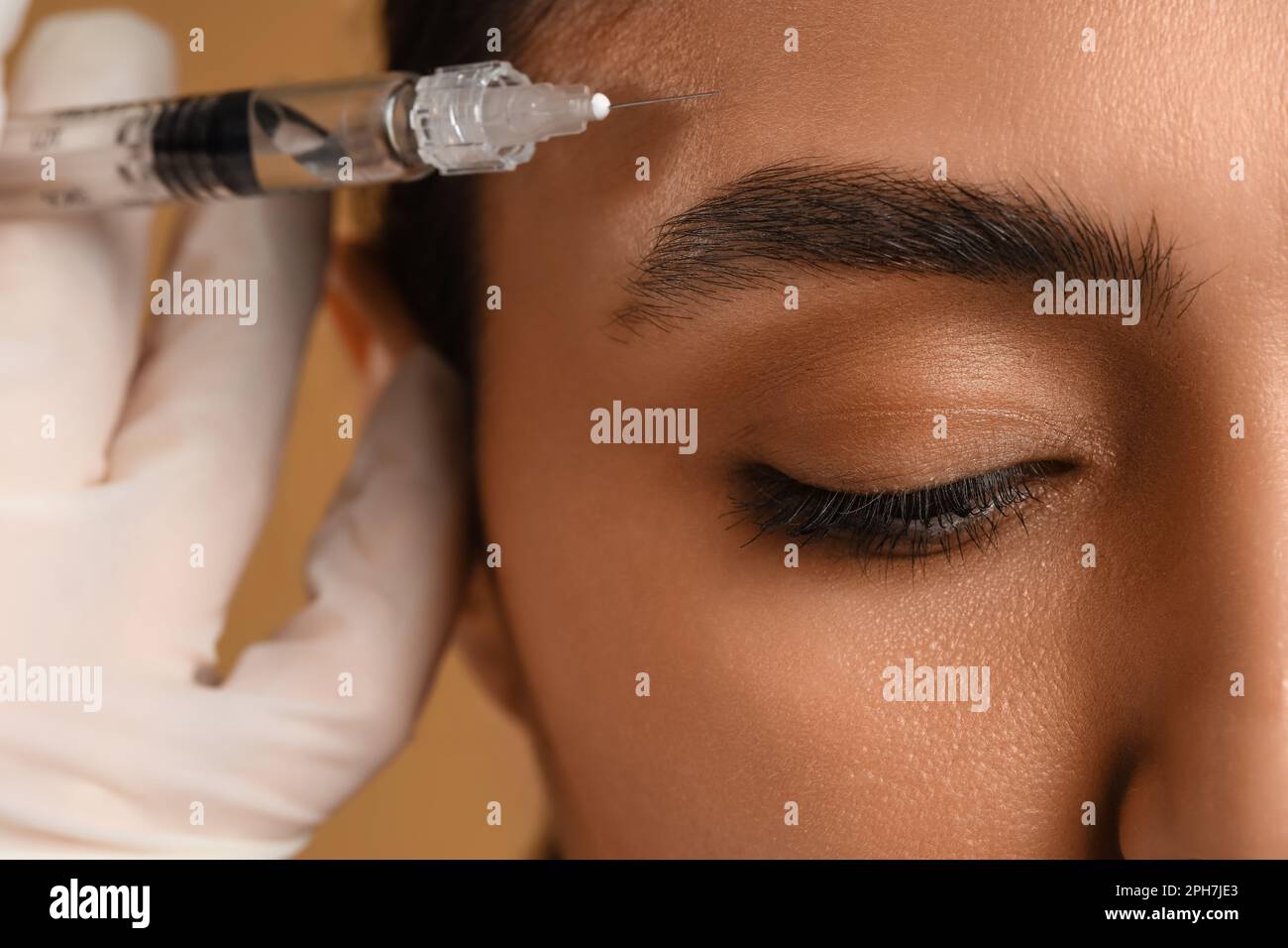 facial filler injection closeup
