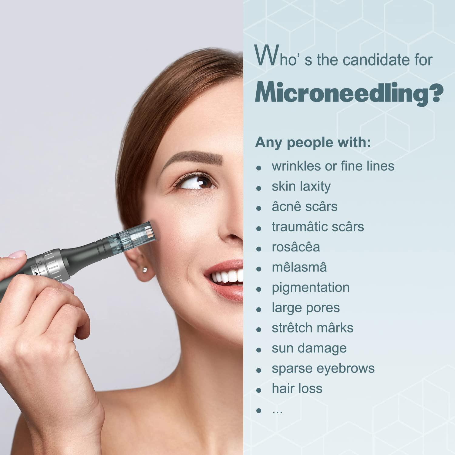 microneedling pen on face